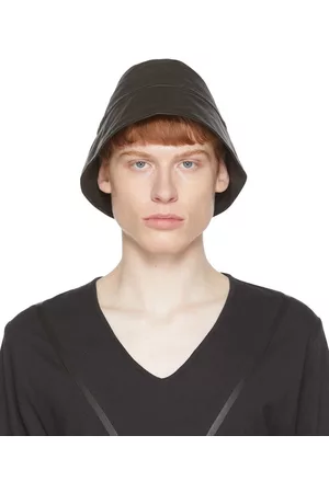 FREI-MUT Men Hats - Green Leather Selim Bucket Hat