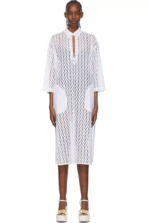 VALENTINO Women Midi Dresses - White Viscose Midi Dress