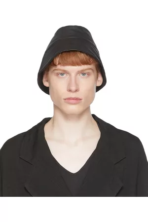 FREI-MUT Black Leather Selim Bucket Hat