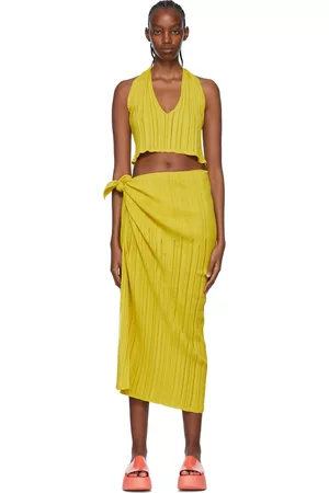 Marco Rambaldi Women Beachwear - SSENSE Exclusive Yellow Viscose Cover-Up Set