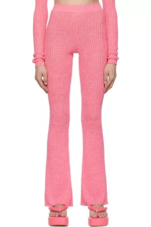 Msgm Women Sweats - Pink Linen Lounge Pants