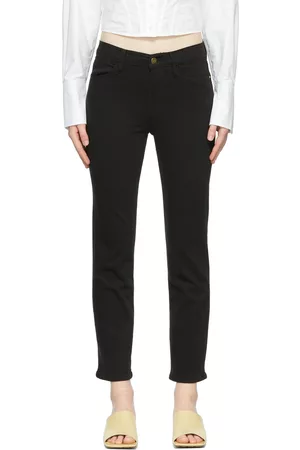 Frame Women High Waisted Jeans - Black 'Le High Skinny' Jeans
