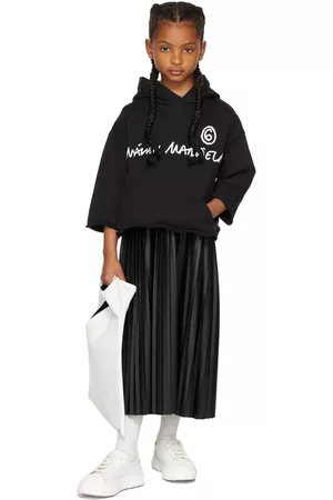 MM6 MAISON MARGIELA Kids Black Pleather Hoodie & Dress Set