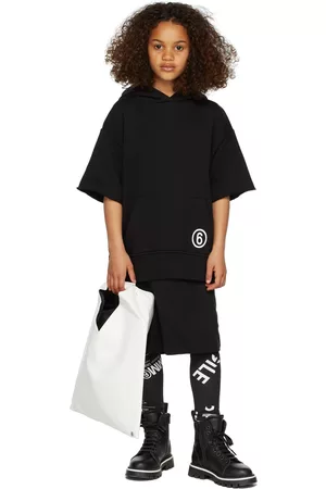 MM6 MAISON MARGIELA Kids Black Logo Hoodie Dress