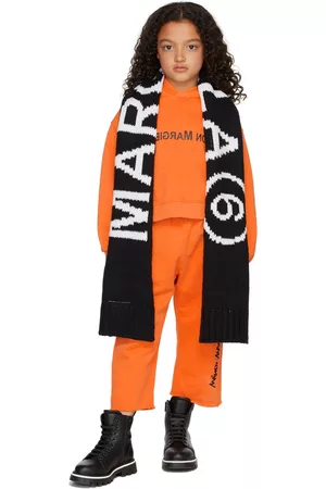 MM6 MAISON MARGIELA Kids Orange Backwards Logo Hoodie