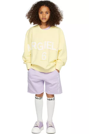 MM6 MAISON MARGIELA Kids Yellow Stitch Logo Sweatshirt
