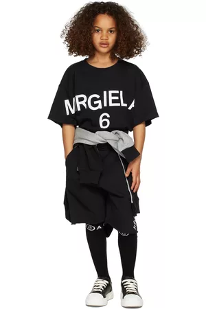 MM6 MAISON MARGIELA Kids Black Logo Shorts