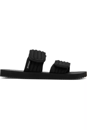 Palm Angels Men Flat Sandals - Black Nylon Strap Sandals