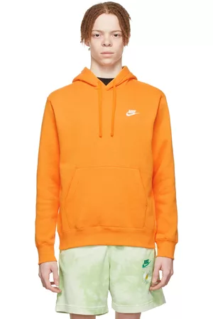 Nike Men Hoodies - Orange Sportswear Club Hoodie