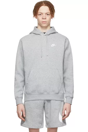 Nike Men Hoodies - Gray Sportswear Club Hoodie