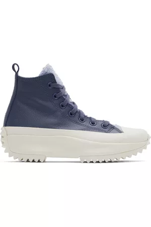 Converse Men Running Sneakers & Shoes - Blue Leather Run Star Hike Sneakers