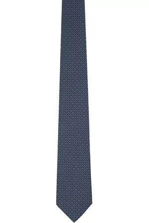 Salvatore Ferragamo Men Neckties - Navy Silk Tie