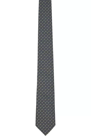 Salvatore Ferragamo Men Neckties - Black & Navy Silk Tie