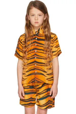 Endless Joy SSENSE Exclusive Kids Black & Orange Harimau Short Sleeve Shirt