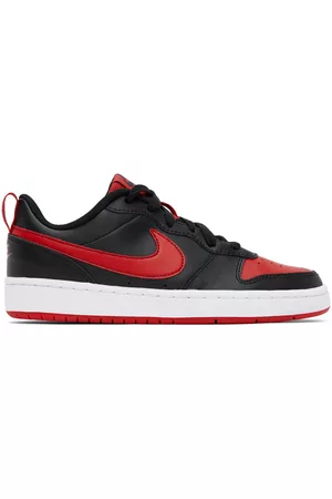 Nike Sports Shoes - Kids Black & Red Court Borough Low 2 Big Kids Sneakers