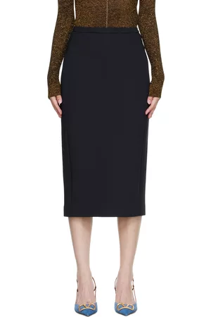 Max Mara Women Midi Skirts - Black Nylon Midi Skirt