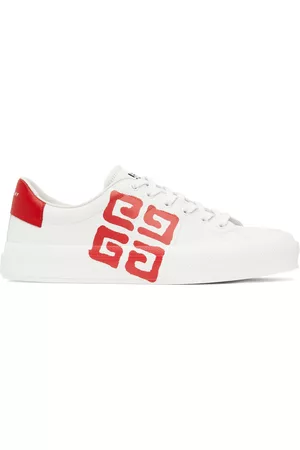 Givenchy Men Sports Equipment - White & Red City Sport 4G Sneakers