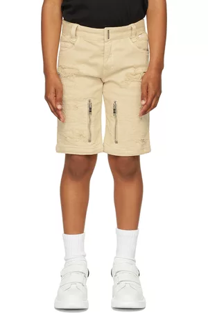 Givenchy Kids Beige Distressed Bermuda Shorts
