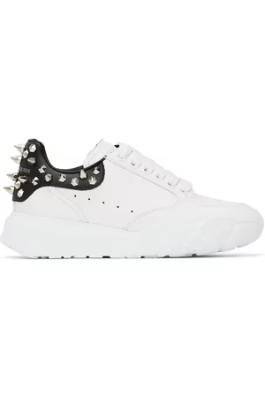 Alexander McQueen Women Sports Shoes - White Leather Court Sneakers