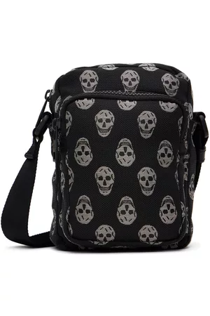 Alexander McQueen Men Luggage - Black Mini Biker Skull Messenger Bag