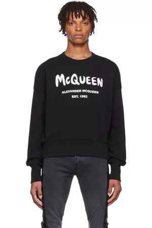Alexander McQueen Men Sweatshirts - Black Graffiti Sweatshirt