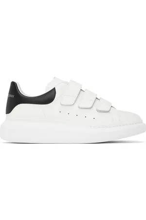 Alexander McQueen Men Sneakers - White & Black Oversized Triple Strap Sneakers