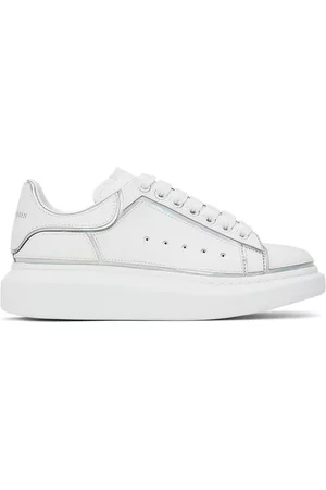 Alexander McQueen Men Sneakers - White & Silver Oversized Sneakers