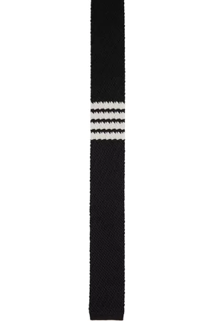 Thom Browne Black 4-Bar Silk Tie