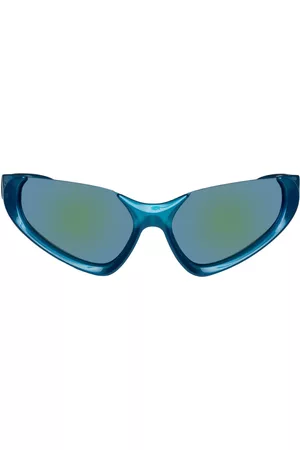 Balenciaga Men Sports Equipment - Blue Exaggerated Sport Goggle Sunglasses