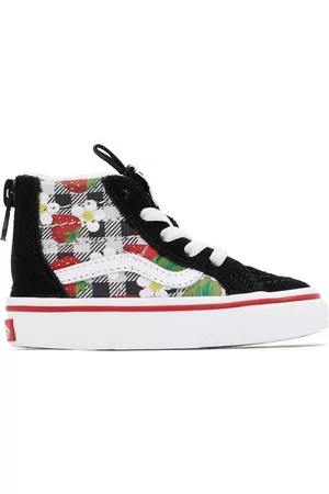 Vans Sneakers - Baby Black Strawberry Gingham Sk8-Hi Zip Sneakers