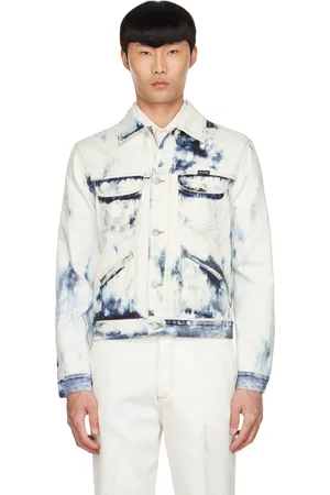 Alexander McQueen Men Denim Jackets - White Blue Sky Denim Jacket
