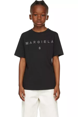 MM6 MAISON MARGIELA Kids Black Studded Logo T-Shirt