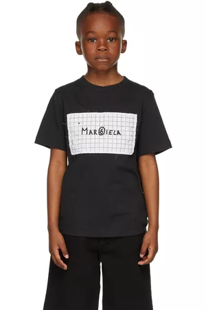 MM6 MAISON MARGIELA Kids Black Graphic Logo T-Shirt