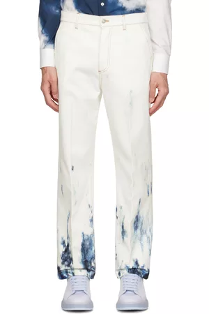 Alexander McQueen Men Jeans - White Blue Sky Jeans