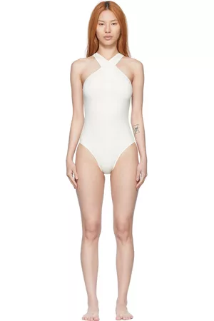 Courrèges Women Swimsuits - SSENSE Exclusive Off-White Nylon One-Piece Swimsuit