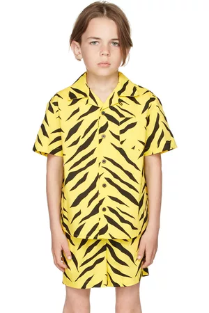 BO(Y)SMANS Kids Yellow Zebra Short Sleeve Shirt