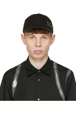 Alexander McQueen Men Caps - Black Logo Cap