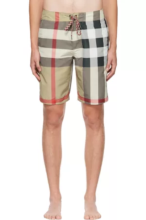 Burberry Beige Check Swim Shorts