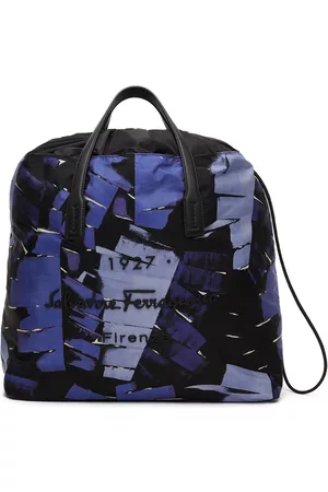Salvatore Ferragamo Men Bags - Black & Blue Palm Tote