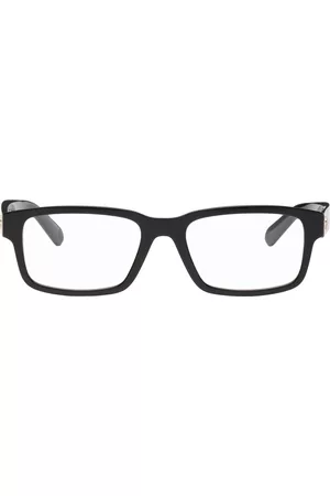 Moncler Black Rectangular Acetate Glasses