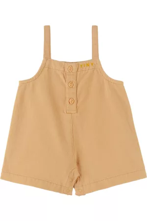 Tiny Cottons Baby Orange Denim Dungarees