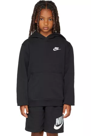 Nike Sports Hoodies - Kids Black Sportswear Club Hoodie