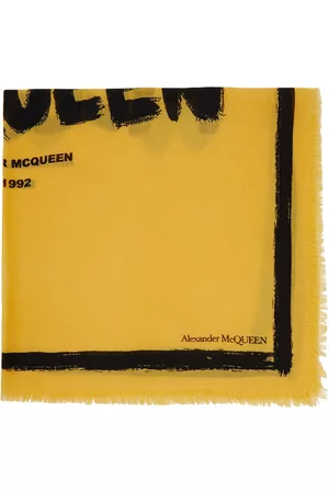 Alexander McQueen Women Scarves - Yellow Graffiti Logo Scarf