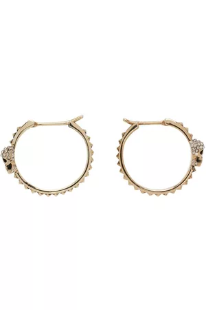 Alexander McQueen Gold Skull Hoop Earrings