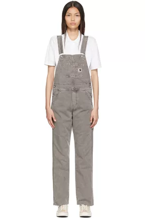 Carhartt Work In Progress Gray Cotton Overalls