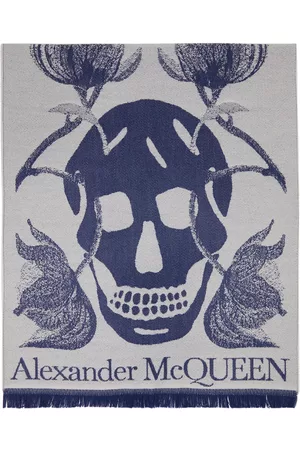 Alexander McQueen Women Scarves - Navy & White Bellflower Scarf