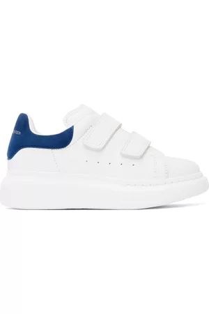 Alexander McQueen Kids White & Blue Oversized Velcro Sneakers