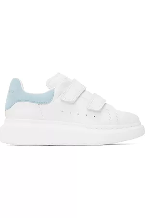 Alexander McQueen Kids White & Blue Oversized Velcro Sneakers