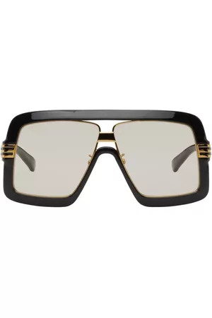 Gucci Men Square Sunglasses - Black & Gold Square Sunglasses