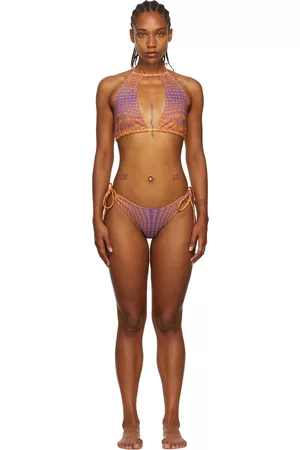 BARRAGÁN Women Bikinis - SSENSE Exclusive Orange & Purple Ambra Bikini